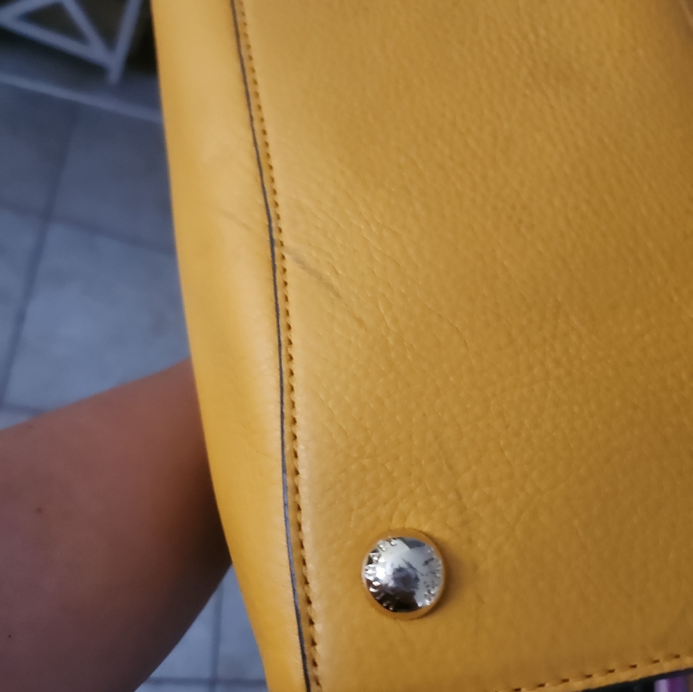 Michael Kors Yellow Leather Hudson Satchel - Picture 9 of 9